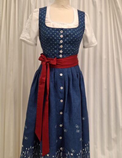 Blaudruck Bordürenkleid "Wiese"