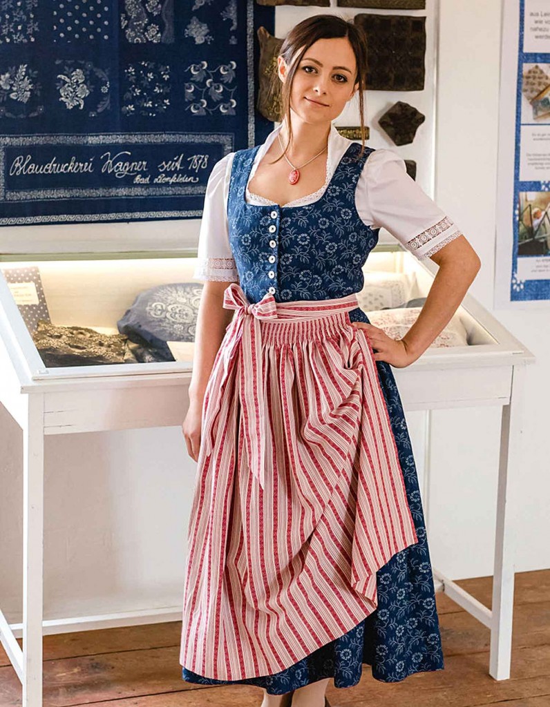 Mühlviertler Blaudruckdirndl "Kornblume"