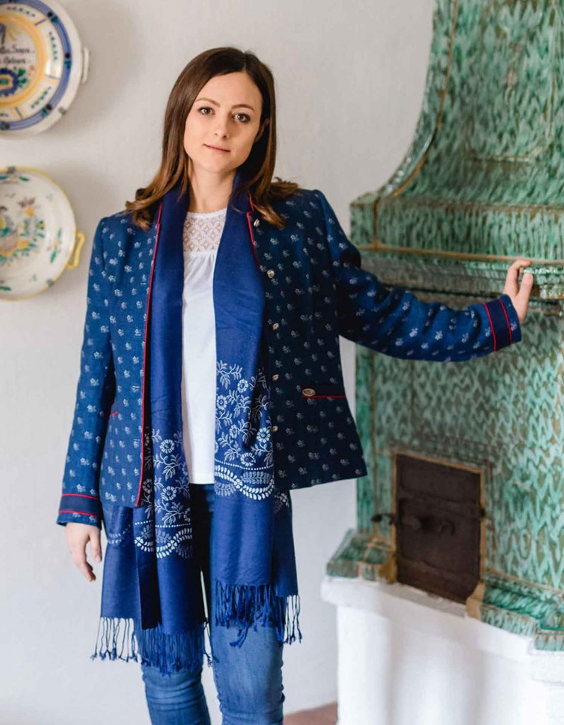 Blaudruck Trachten-Jacke